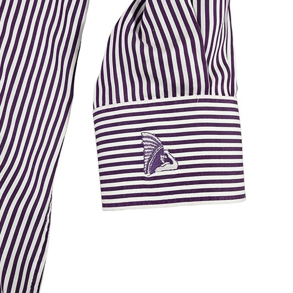 Peter Millar Men's Long Sleeve Purple White Striped‎ Button Down Shirt Size Med - Picture 4 of 8